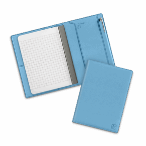 Записная книжка В7 с ручкой, цвет голубой