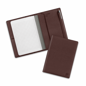 Записная книжка В7 с ручкой, цвет коричневый