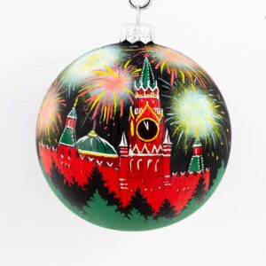 Новогодний шар ручной росписи «Праздничный Кремль»