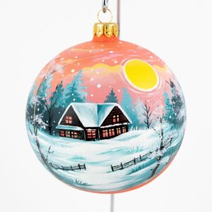 Ёлочный шар ручной росписи «Нежная сказка»