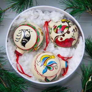 Подарочный набор новогодних шаров из авторского фарфора