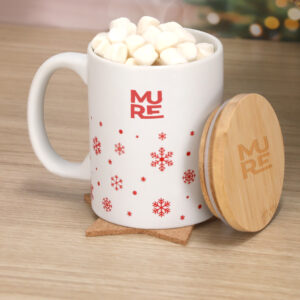 Новогодний кружка с крышкой