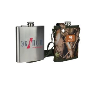 Фляжка металлическая с чехлом, 530 мл