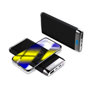 Внешний аккумулятор Wolfrock с беспроводной зарядкой soft-touch покрытием, 10000 mAh, черный - изображение 3