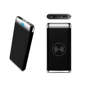 Внешний аккумулятор Wolfrock с беспроводной зарядкой soft-touch покрытием, 10000 mAh, черный - изображение 4