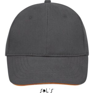 Бейсболка BUFFALO,Темно-серый/ Оранжевый