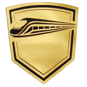 Шильд-наклейка поезд, золото