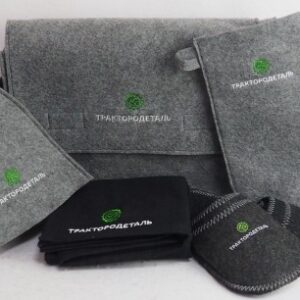 Банный набор из серого войлока