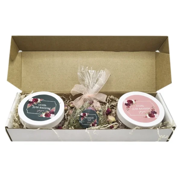 Набор подарочный соль для ванны и чай