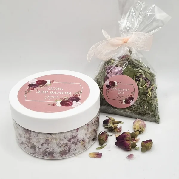 Набор подарочный соль для ванны и чай mini