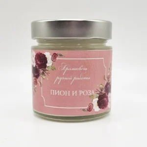 Аромасвеча PION AND ROSE в банке 200 мл