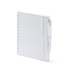 Блокнот А5 DURAN в твёрдом переплёте с ручкой, белый