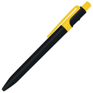 Ручка шариковая пластиковая Ravena Color, черная/желтая