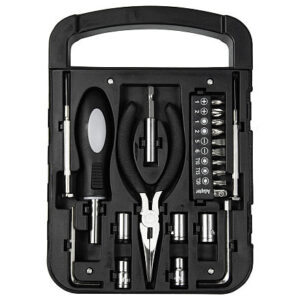 Набор инструментов Tools Unitrade, 22 инструмента, черный, в пластиковом футляре