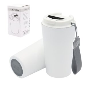 Термокружка Surprise To Go с индикатором, белая/серая