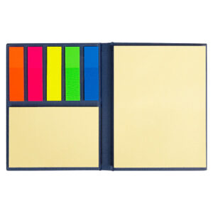 Набор цветных бумажных стикеров Stick and Fun в твердом переплете, 50 листов в блоке, размер 8*10,5*1 см, темно-синий