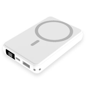 Магнитный внешний аккумулятор Quantum с беспроводной зарядкой (15W), 10000 Mah, белый - изображение 3