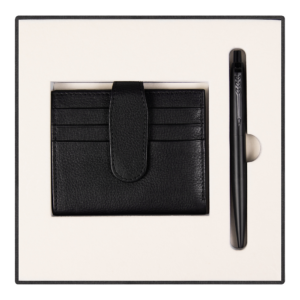Набор подарочный Solution Superior Duo (ручка, футляр для кредитных карт), чёрный
