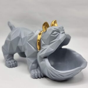 Статуэтка хранитель Бульдог, серый