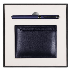Набор подарочный Solution Superior Duo (кошелек с картхолдером, ручка роллер), синий
