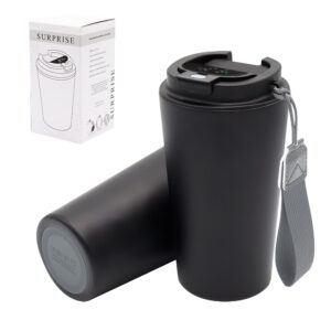Термокружка Surprise To Go с индикатором, чёрная/серая