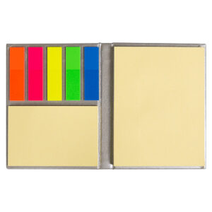 Набор цветных бумажных стикеров Stick and Fun в твердом переплете, 50 листов в блоке, размер 8*10,5*1 см, серебристый