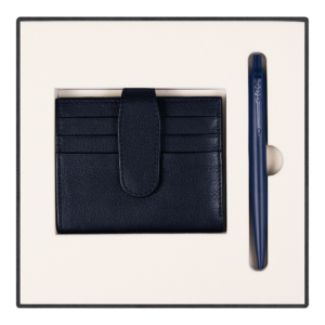 Набор подарочный Solution Superior Duo (ручка, футляр для кредитных карт), синий