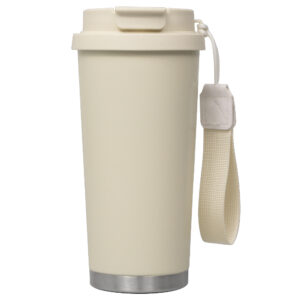 Термокружка Cosmostar, бежевый/ серебро