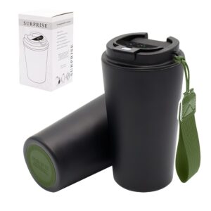 Термокружка Surprise To Go с индикатором, чёрная/хаки