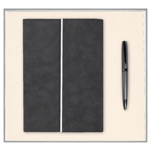 Набор подарочный Solution Prestige Duo, (Ежедневник в суперобложке Country Galaxy Nuba A5+, Ручка шариковая матовая Prime), серый