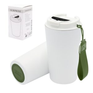 Термокружка Surprise To Go с индикатором, белая/хаки