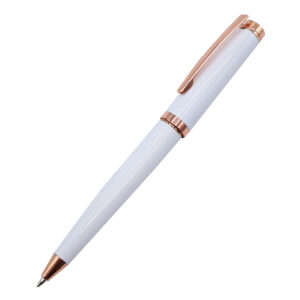 Ручка металлическая Betty, белая с золотом