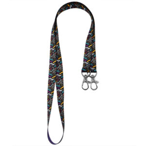 Ланъярд полноцветный Эл с двумя карабинами, 15 мм