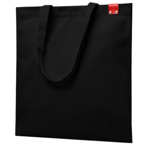 Сумка для покупок IVORY 325 г/м² с PU нашивкой, чёрный/красный