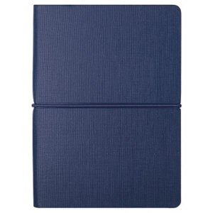 Блокнот А6 Van Diemen со стикерами, в гибкой обложке c резинкой в линейку, темно-синий