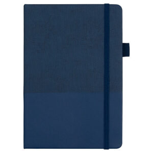 Блокнот А5 Burnie, в твердой обложке c резинкой и петлей для ручки в линейку, синий