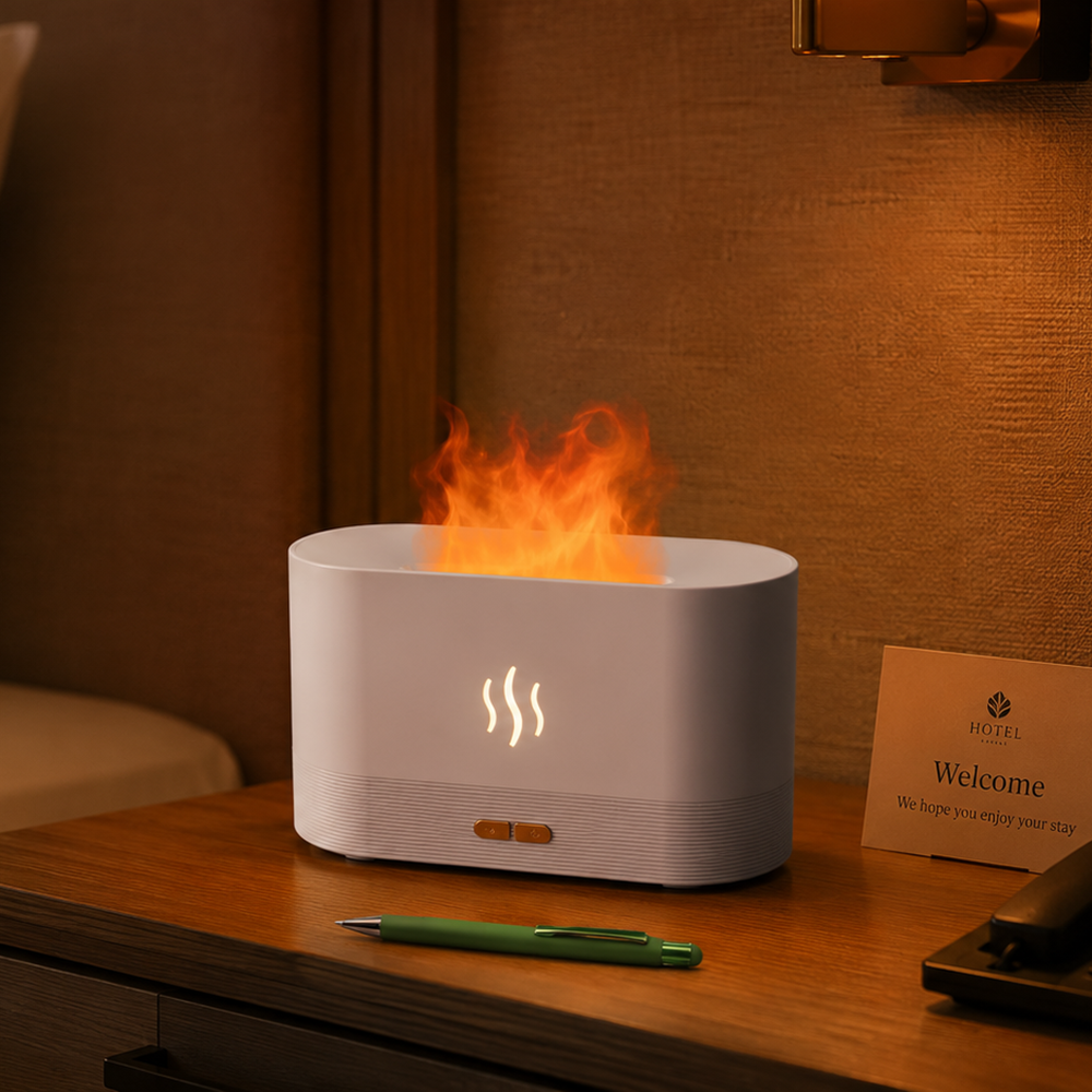 Светодиодный USB увлажнитель-ароматизатор Flame RGB, белый — изображение 5
