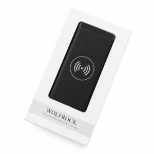 Внешний аккумулятор Wolfrock с беспроводной зарядкой soft-touch покрытием, 10000 mAh, черный - изображение 2