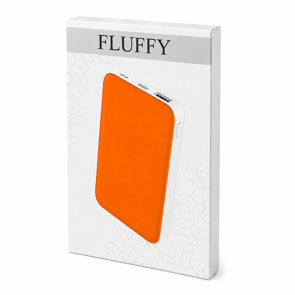 Внешний аккумулятор Fluffy, 5000 Mah, оранжевый — изображение 5