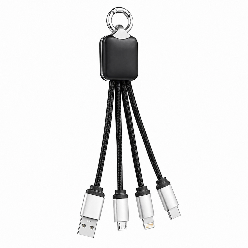 Кабель - брелок Plug с подсветкой гравировки, черный — изображение 2