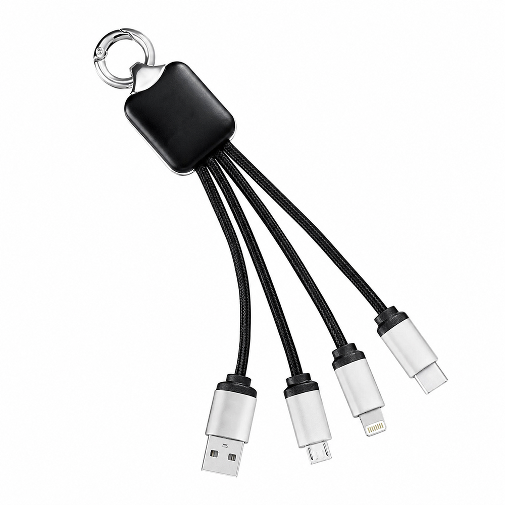 Кабель - брелок Plug с подсветкой гравировки, черный — изображение 3