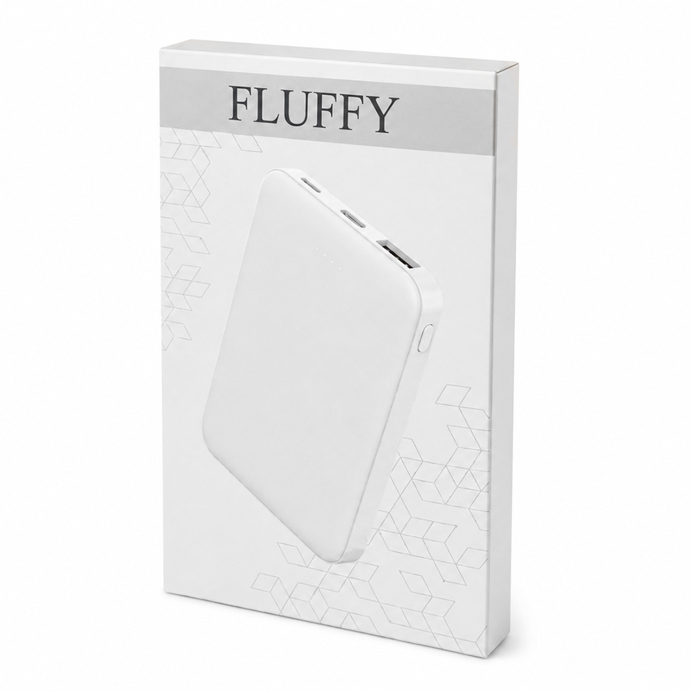 Внешний аккумулятор Fluffy, 5000 Mah, белый — изображение 6