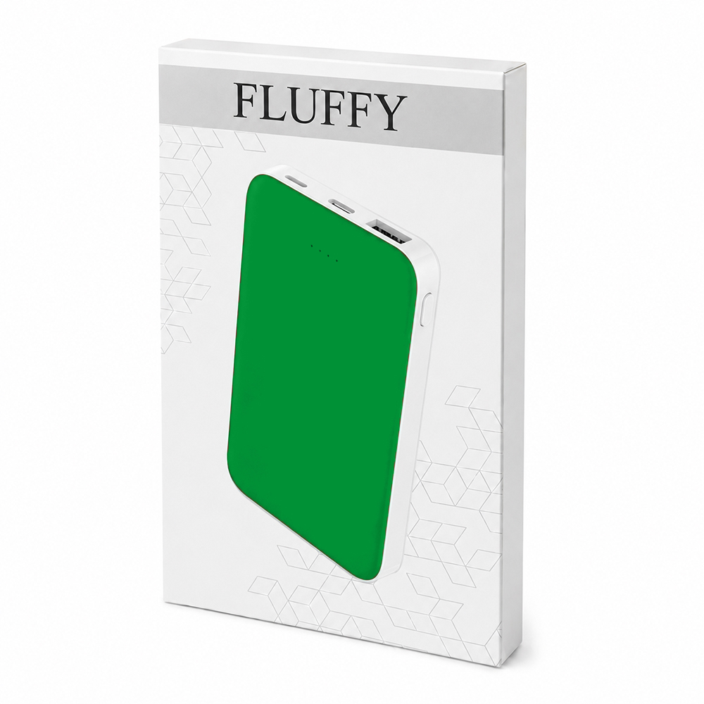 Внешний аккумулятор Fluffy, 5000 Mah, зеленый — изображение 5