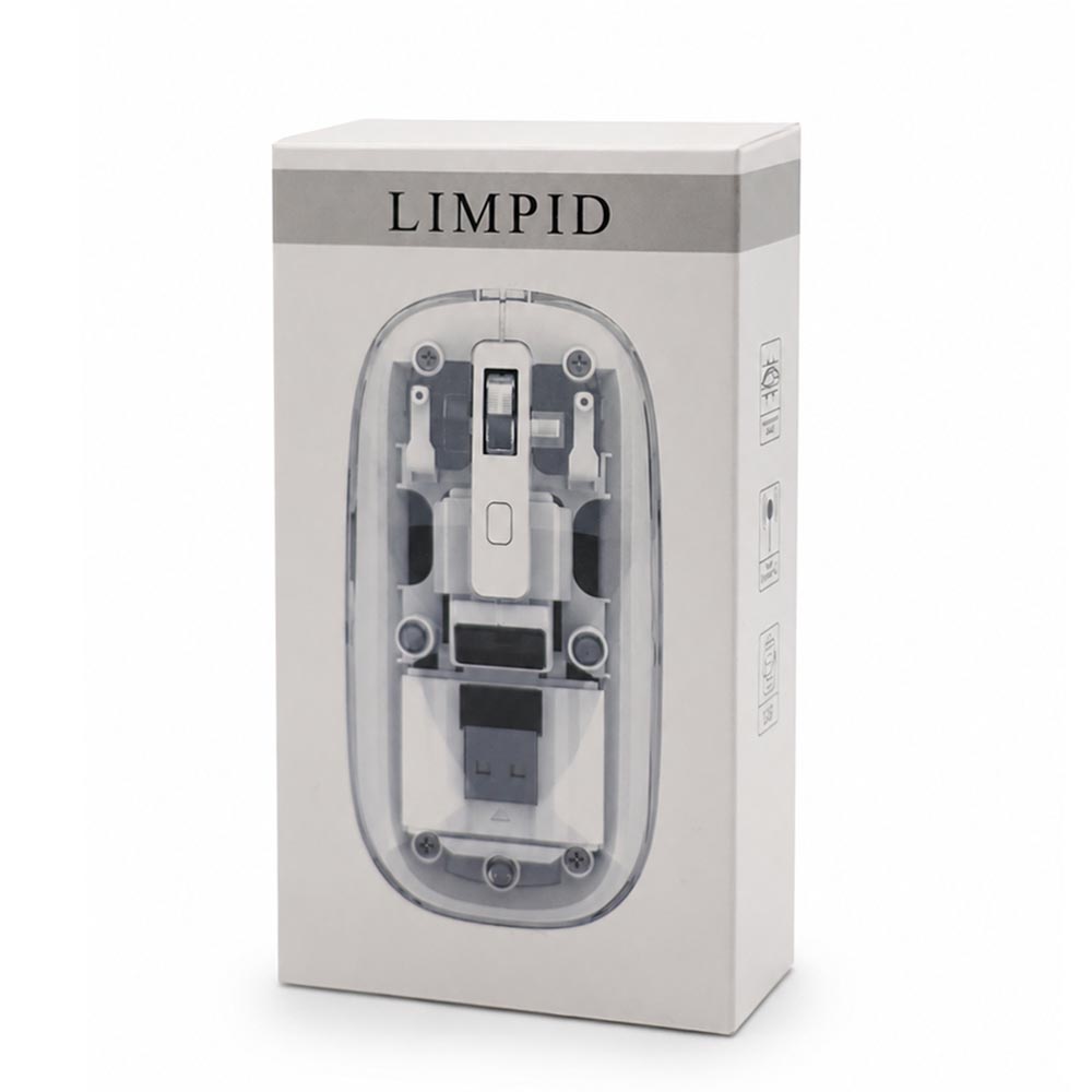 Мышь компьютерная беспроводная прозрачная Limpid, белый — изображение 5