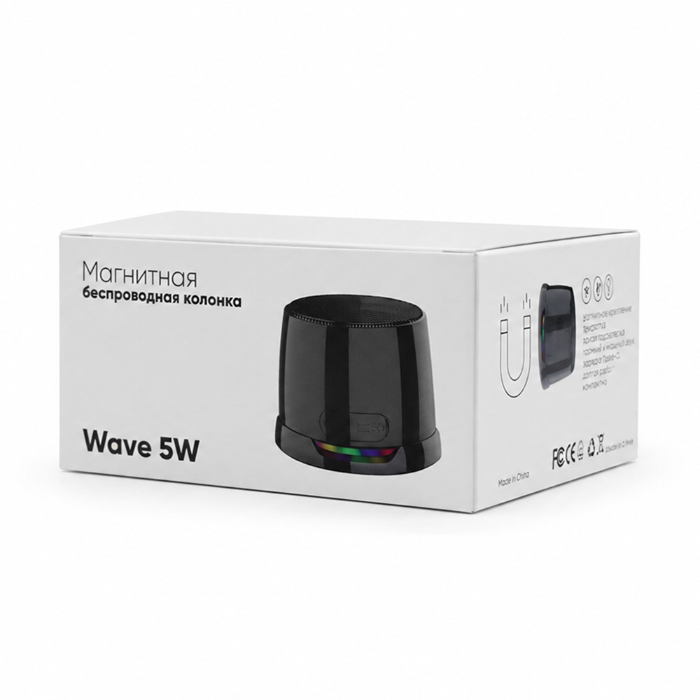 Магнитная беспроводная Bluetooth колонка-подставка Wave 5W, черная - изображение 8