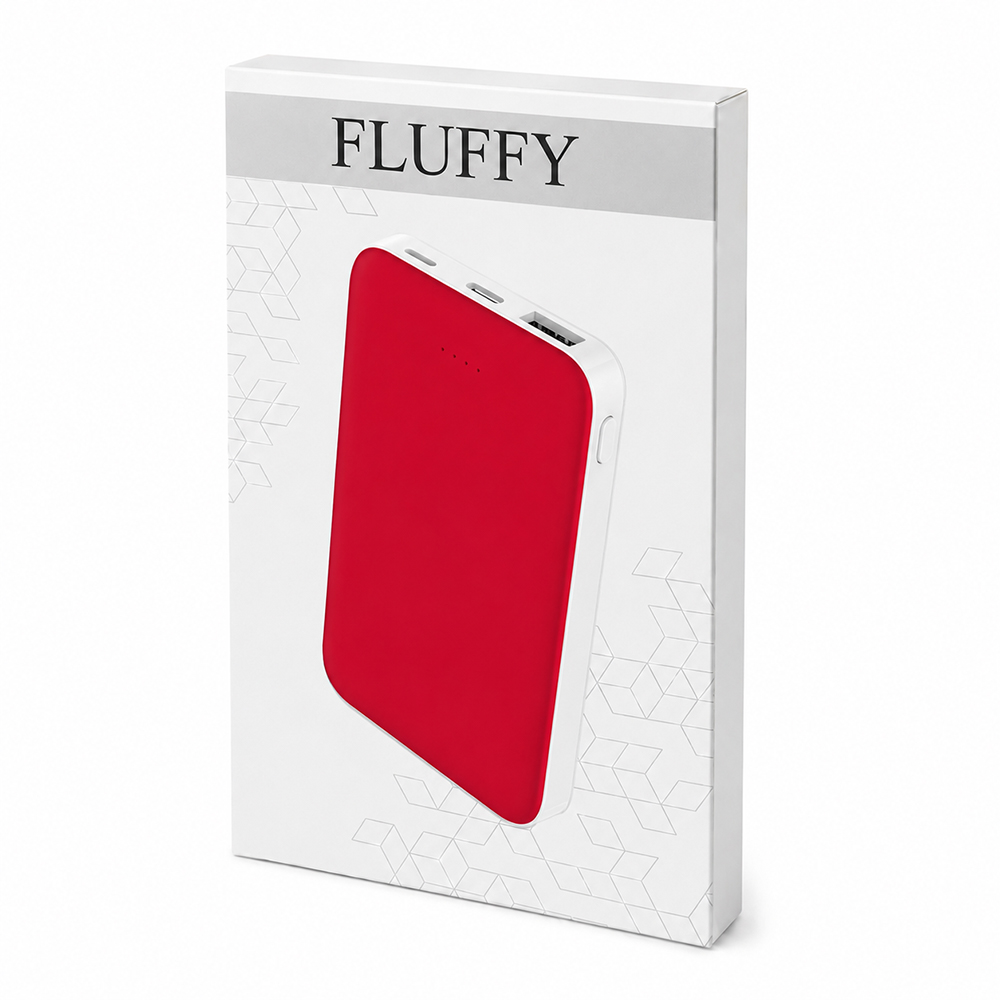Внешний аккумулятор Fluffy, 5000 Mah, красный — изображение 5