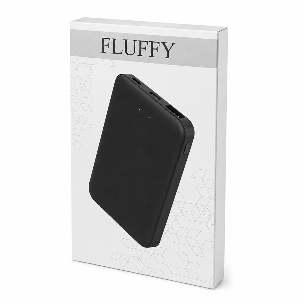 Внешний аккумулятор Fluffy, 5000 Mah, черный — изображение 6