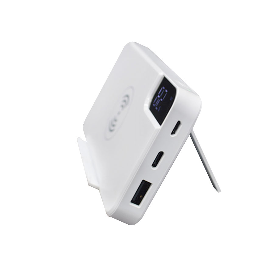 Внешний аккумулятор gPro QI, с беспроводной зарядкой 10000 mAh, белый — изображение 2