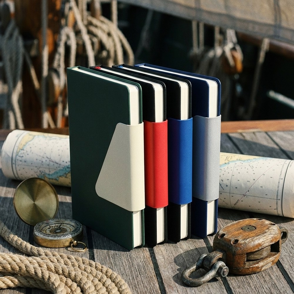 Ежедневник A5 недатированный Controsenso, в твердой обложке, темно-синий/серый