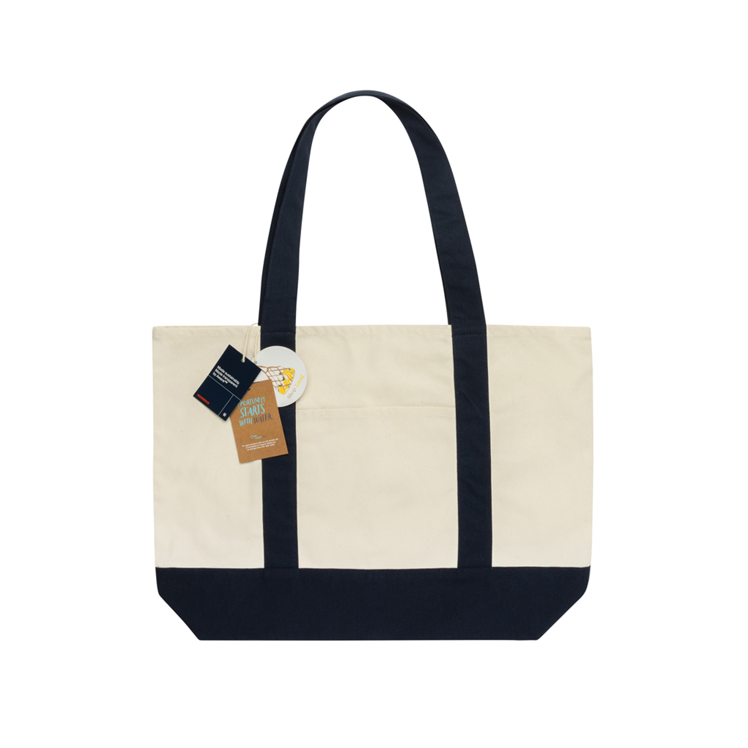 Сумка-шоппер SHOP LOCAL AWARE™ из переработанного хлопка, 350 г/м², темно-синий - изображение 2